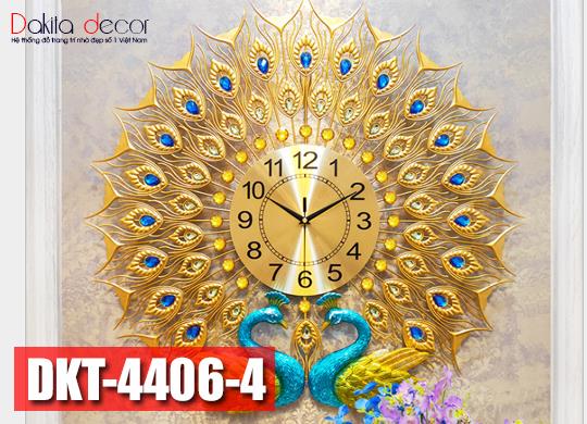 Đồng hồ treo tường trang trí chim công đôi hạnh phúc DKT4406-4