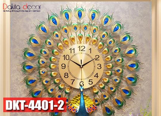 Đồng hồ treo tường trang trí chim công đơn sang trọng DKT4401-2