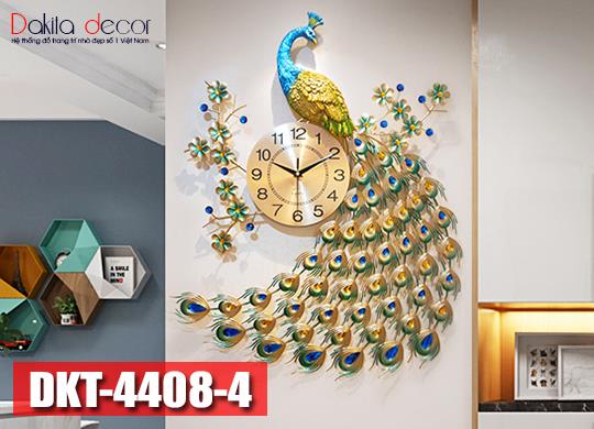 Đồng hồ treo tường trang trí chim công thả đuôi sang trọng DKT4408-4
