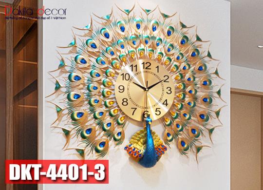 Đồng hồ treo tường trang trí chim công đơn sang trọng DKT4401-3