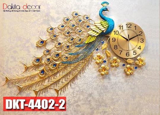 Đồng hồ treo tường trang trí chim công thả sang trọng DKT4402-2