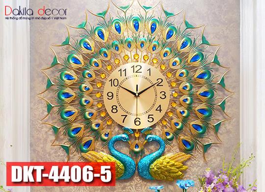Đồng hồ treo tường trang trí chim công đôi xòe sang trọng DKT4406-5